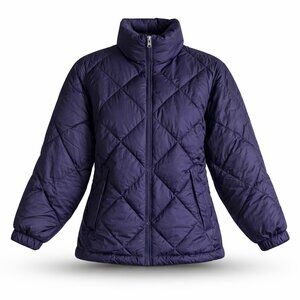 Vintage Eddie Bauer Women's Dark Purple Goose Down Puffer Jacket Coat